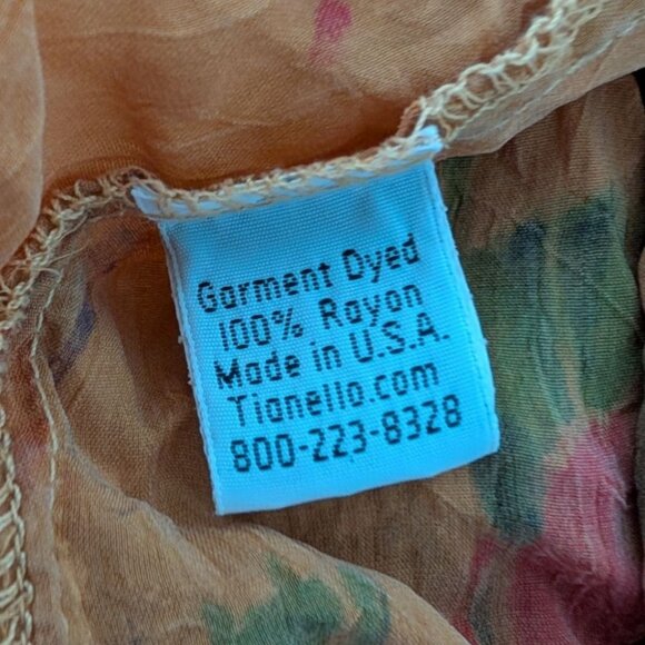 Tianello Martha Duster Womens Size Small Orange Floral Long Sleeve Cardigan - Picture 4 of 9